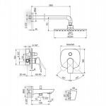 STOLZ 131701 uzidna baterija sa izlivom, zidnim i ručnim tušem