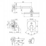 STOLZ 131705 uzidna baterija sa izlivom, zidnim i ručnim tušem