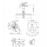 STOLZ 131707 uzidna baterija sa izlivom, plafonskim i ručnim tušem