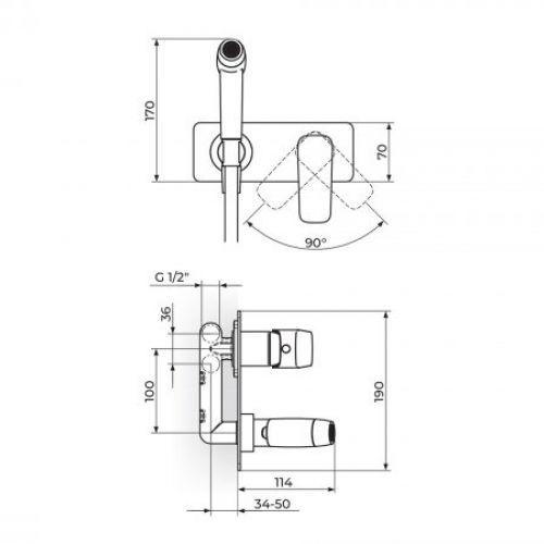 STOLZ 139501 uzidna baterija sa rucnim tusem za ispiranje