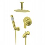 S2 Gold 231703G uzidna baterija sa izlivom, zidnim tušem D.250mm i ručnim tušem