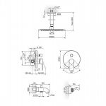 S2 Gold 231703G uzidna baterija sa izlivom, zidnim tušem D.250mm i ručnim tušem