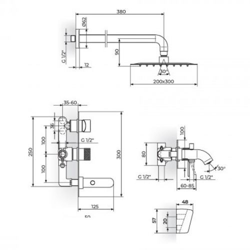 S2 BLACK 231705B uzidna baterija za tuš kadu