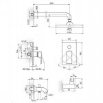 QUADRO JQ31701 uzidna baterija za tuš kadu sa uzidnim i ručnim tušem