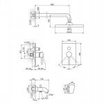 ZERRO JZ31701 uzidna baterija za tuš kadu sa uzidnim i ručnim tušem