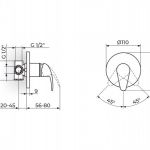 PERLA JP31801 Uzidna Baterija za Tuš Kadu sa jednim izlazom