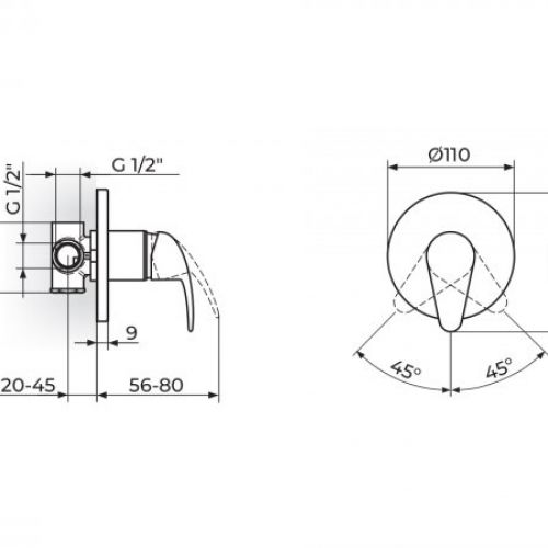 PERLA JP31801 Uzidna Baterija za Tuš Kadu sa jednim izlazom