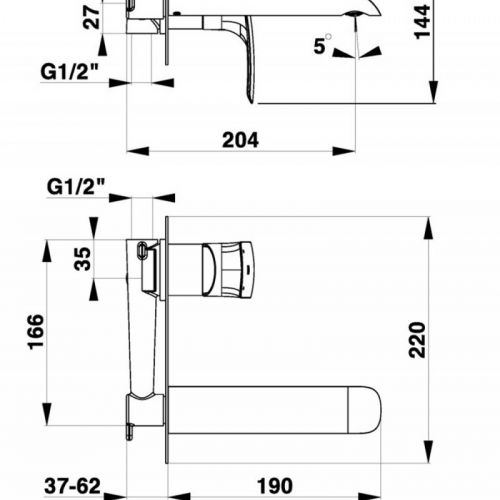 HERZ 00080 Elite e80 uzidna baterija za lavabo