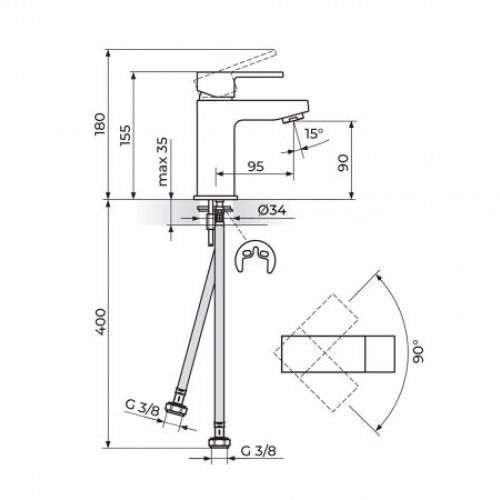 QUADRO JQ30101 Baterija za Lavabo