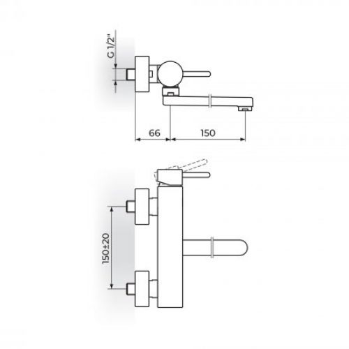 ZERRO JZ32115 Baterija za Sudoperu - Lavabo izliv 150mm