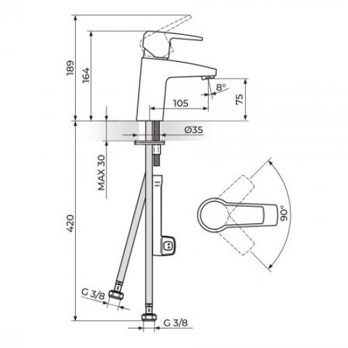 CUBO3 JC30101 Baterija za Lavabo