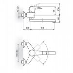 CUBO3 JC32115 Baterija za Sudoperu - Lavabo izliv 150mm