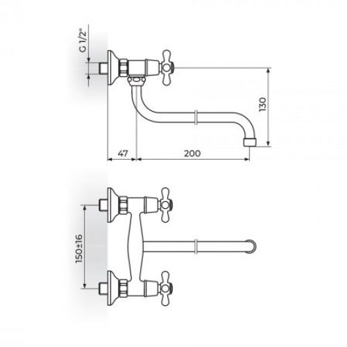 BRONTEE NB01101 Baterija Zidna - donji izliv