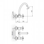 NOSTALGIJA N03113 Baterija za Sudoperu - Lavabo Izliv 130mm - j