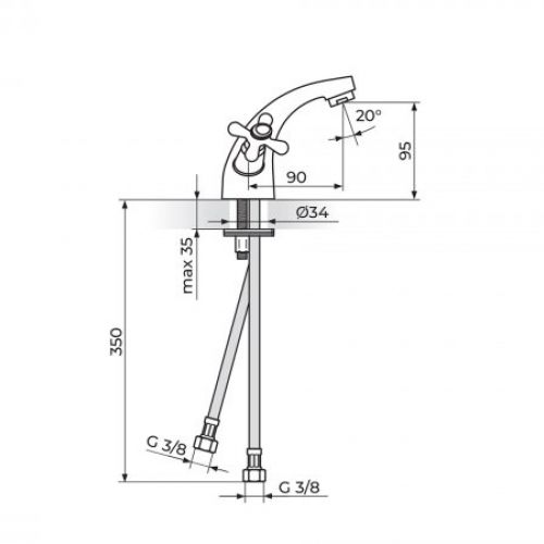 NOSTALGIJA N21101 Baterija za Lavabo