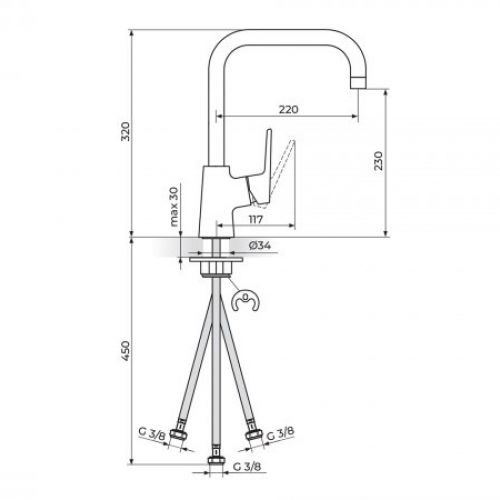 STOLZ 138203 Baterija za Sudoperu, Električni Prelivni Bojler