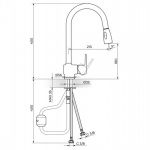CUBO3 JC38501 Baterija za Sudoperu sa Izvlačnim Tušem