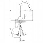 CUBO3 JC38603 Baterija za Sudoperu sa Izvlačnim Izlivom - Protočni Bojler