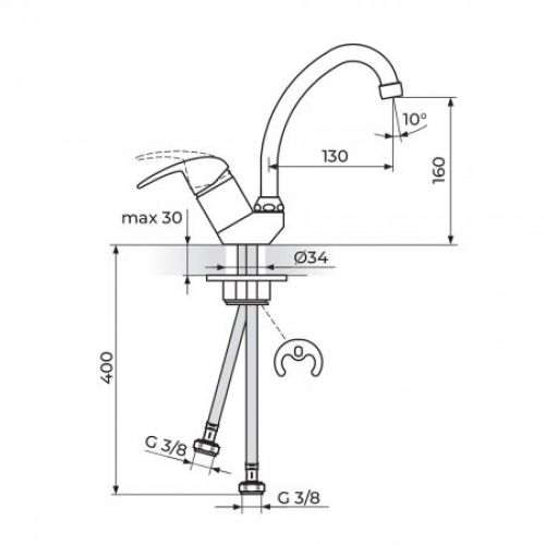 PERLA JP382011 Baterija za Sudoperu Izliv 130mm