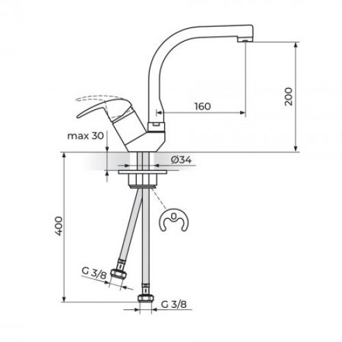 PERLA JP382201 Baterija za Sudoperu Izliv 180mm