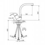 PERLA JP382203 Baterija za Sudoperu - Protočni Bojler izliv 180mm