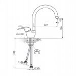 KING J382201 Baterija za Sudoperu izliv 230mm