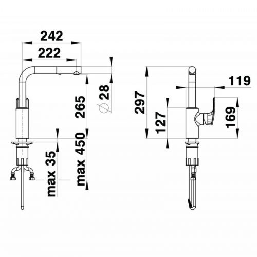 HERZ 00114 Elite e23 baterija za sudoperu sa izvlačnim tušem