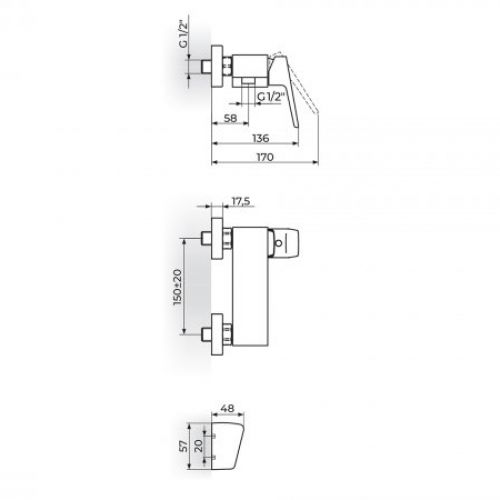STOLZ 137101 Baterija za Kadu sa Ručnim Tušem