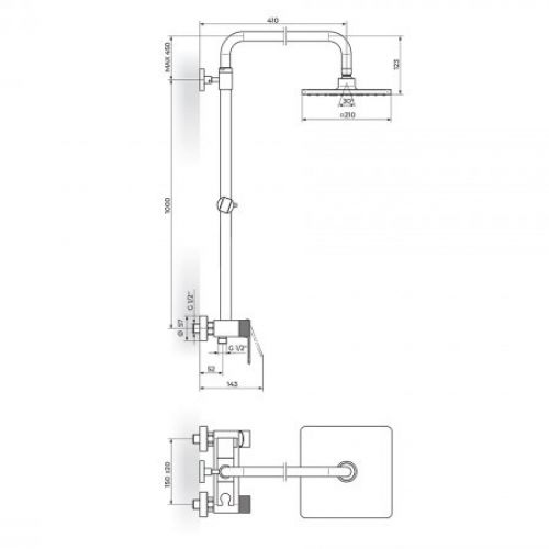 S2 BLACK 237251B baterija za usponski tuš