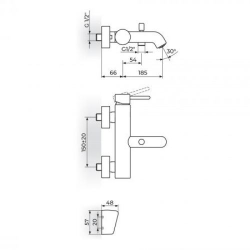 ZERRO JZ33101 Baterija za Kadu sa Ručnim Tušem