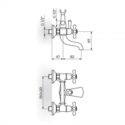 NOSTALGIJA N12101 Baterija za Kadu sa Ručnim Tušem