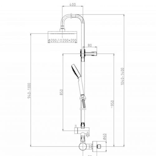 HERZ 00441 FRESH termo f151 termostatski usponski tuš sa ručnim tušem
