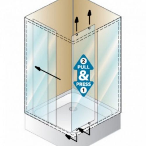 SQ LINE tuš kabina TKK 70X90 silver profili - kaljeno providno staklo 511240