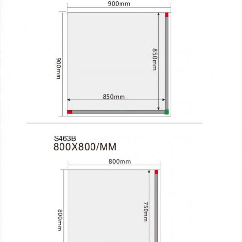Kvadratna tuš kabina TKK-S463A-SM, mat staklo, 90x90x190