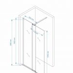 EX102 tuš paravan walk in klizni 1200x1950/ 8mm