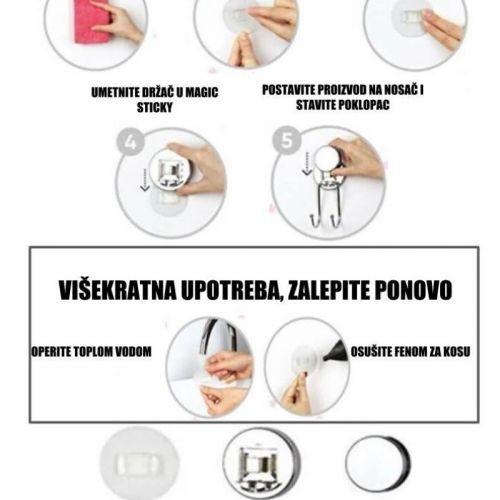 DRŽAČ PEŠKIRA KUKICA MagicFIX - 2/1 hrom