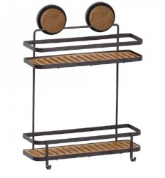 POLICA ZA TUŠ KABINU MagicFIX - 2/1 ravna drvo/crna