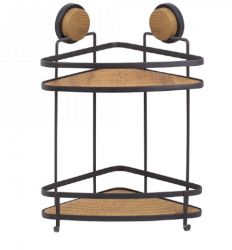 POLICA ZA TUŠ KABINU MagicFIX - 2/1 ugaona drvo/crna