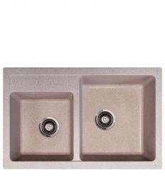 Metalac granitna usadna sudopera xQuadro Plus 2D bež 780x500 Ø90