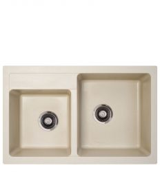 Metalac granitna usadna sudopera xQuadro Plus 2D šampanj 780x500 Ø90