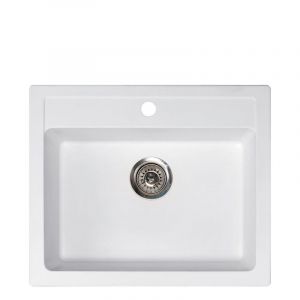 Metalac granitna usadna sudopera xQuadro 60 bela 600x500 Ø90