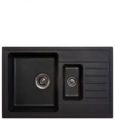 Metalac granitna usadna sudopera xQuadro Plus 1.5D crna Ø90/60