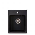 Metalac granitna usadna sudopera xQuadro 40 crna 400x500 Ø90