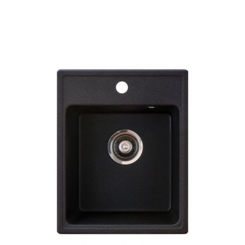 Metalac granitna usadna sudopera xQuadro 40 crna 400x500 Ø90