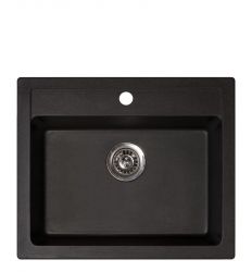 Metalac granitna usadna sudopera xQuadro 60 crna 600x500 Ø90