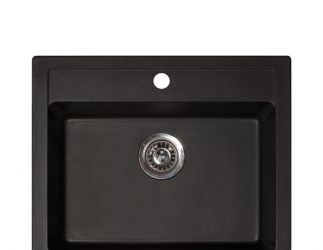 Metalac granitna usadna sudopera xQuadro 60 crna 600x500 Ø90