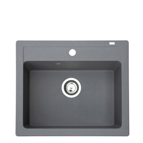 Metalac granitna usadna sudopera xQuadro 60 siva 600x500 Ø90