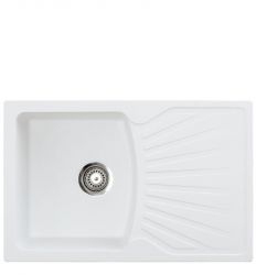 Metalac granitna usadna sudopera xQuadro Plus bela 770x500 Ø90