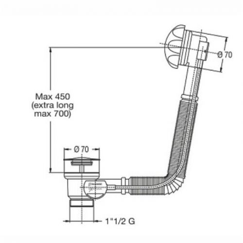 Sifon za kadu Bonomini sajla 4020AB50K7