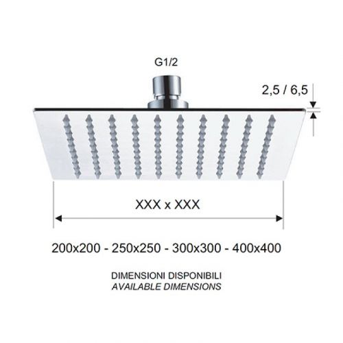 Tuš glava ultra slim prohrom polirani 30X30 357 UF S
